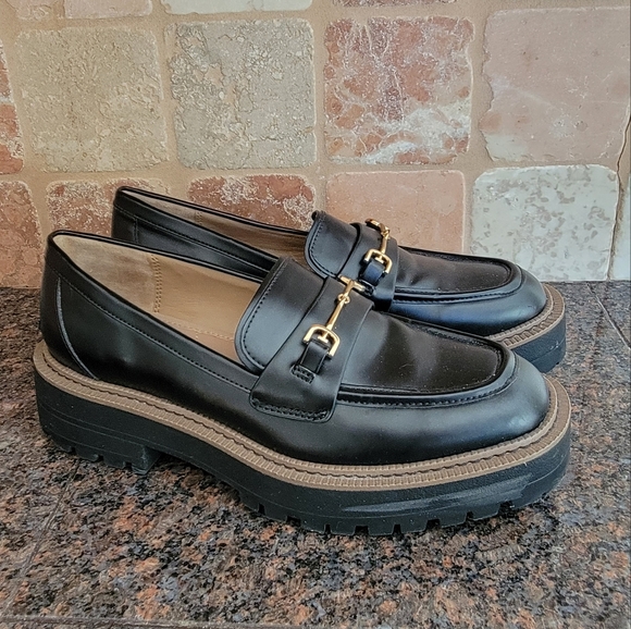SAM EDELMAN Laurs Lug Sole Loafer Black 7.5 - Picture 1 of 8